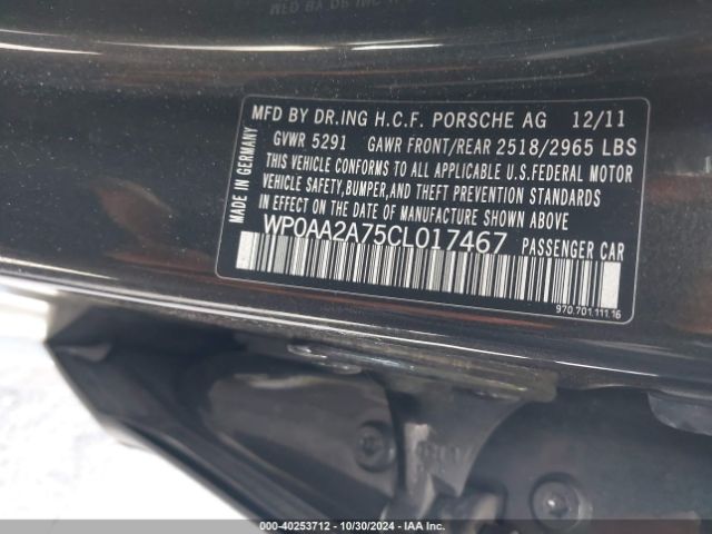 2012 PORSCHE PANAMERA WP0AA2A75CL017467 Photo 8