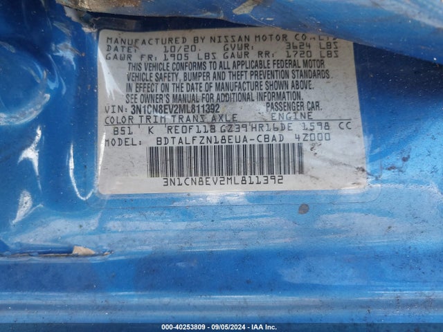 Nissan Versa Sv Xtronic Cvt 2021 3N1CN8EV2ML811392 Image 9