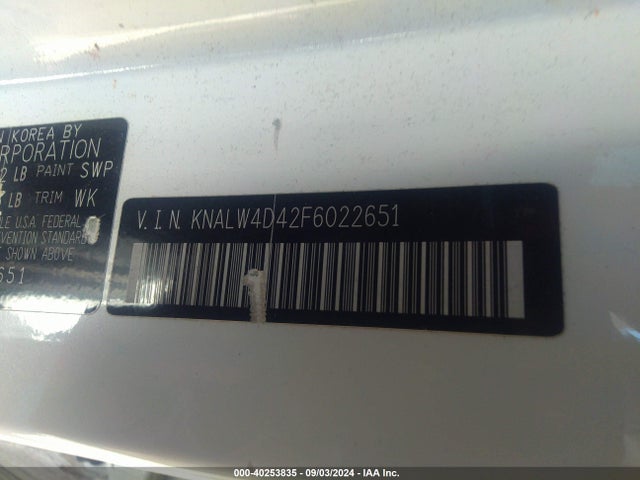 KIA K900 Luxury 2015 KNALW4D42F6022651 Image 9