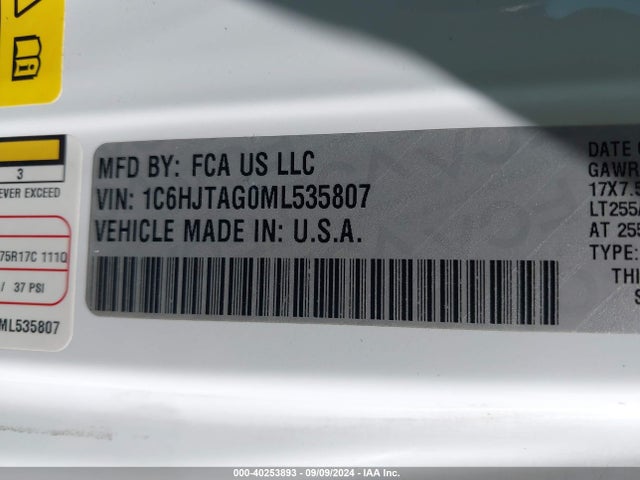 1C6HJTAG0ML535807 Jeep Gladiator Willys 4x4