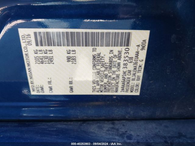 1N4AA6AP1HC383530 Nissan Maxima 3.5 Sl