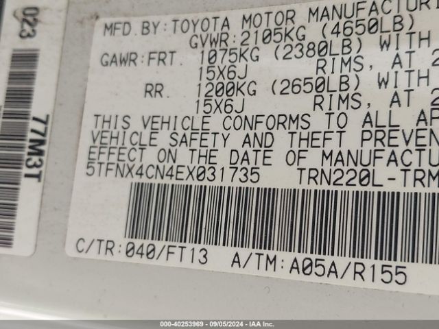 5TFNX4CN4EX031735 Toyota Tacoma