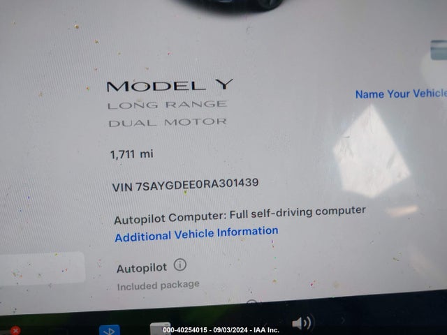 2024 TESLA MODEL Y 7SAYGDEE0RA301439 Photo 6