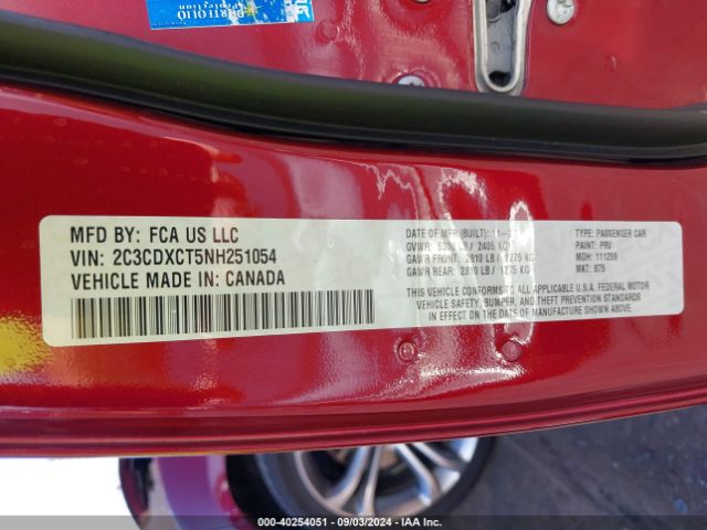 2C3CDXCT5NH251054 Dodge CHARGER R/T