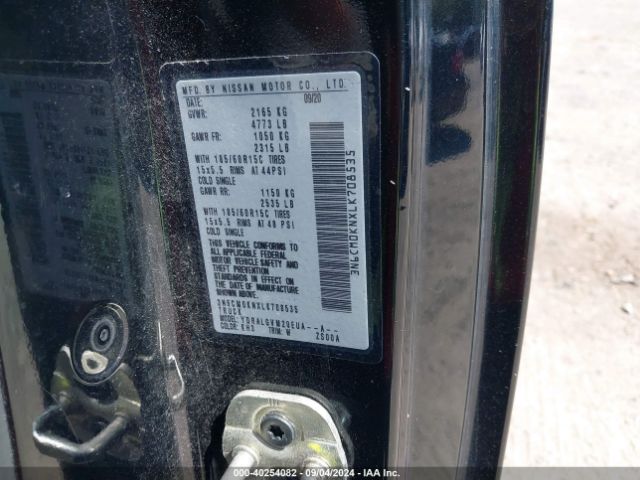 3N6CM0KNXLK708535 Nissan Nv200 Compact Cargo Sv Xtronic Cvt