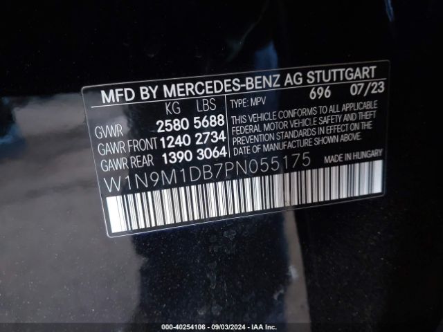 W1N9M1DB7PN055175 Mercedes-Benz Eqb 350 Suv 4matic