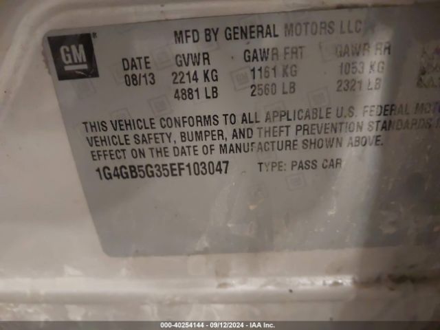 1G4GB5G35EF103047 Buick Lacrosse Leather Group