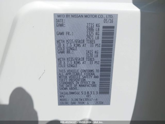 5N1AL0MM5GC518313 Infiniti QX60