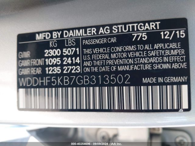 WDDHF5KB7GB313502 Mercedes-Benz E 350