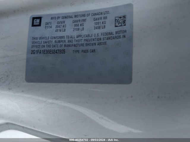 2G1FA1E36E9247805 Chevrolet Camaro 2ls