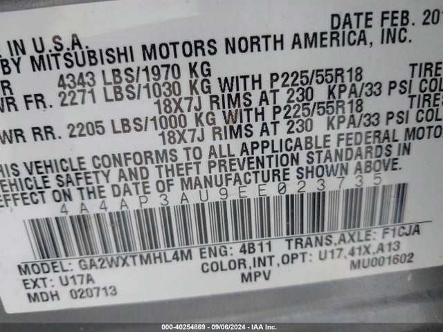 2014 MITSUBISHI OUTLANDER SPORT 4A4AP3AU9EE023735 Photo 8