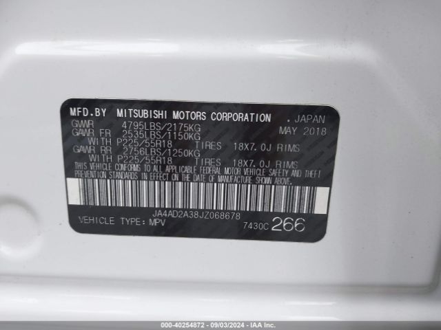 JA4AD2A38JZ068678 Mitsubishi Outlander Es
