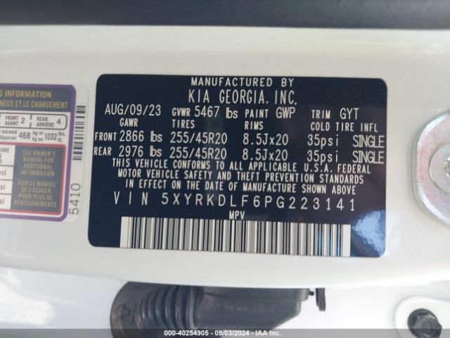 5XYRKDLF6PG223141 KIA Sorento Sx Prestige