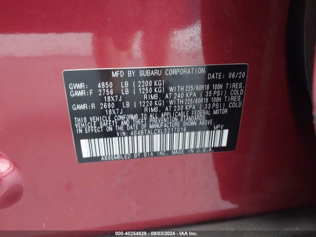4S4BTALCXL3217016 Subaru Outback Limited