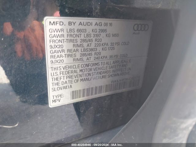 WA1LAAF76HD025715 Audi Q7 3.0t Premium