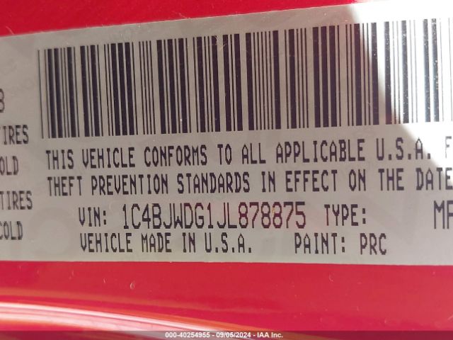 1C4BJWDG1JL878875 Jeep Wrangler Jk Unlimited Sport S 4x4