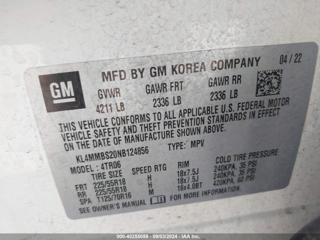 KL4MMBS20NB124856 Buick Encore Gx Fwd Preferred