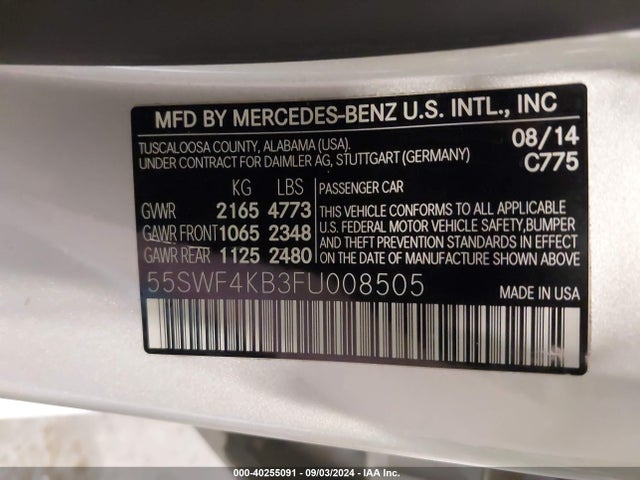 55SWF4KB3FU008505 Mercedes-Benz C 300 4matic/luxury 4matic/sport 4matic