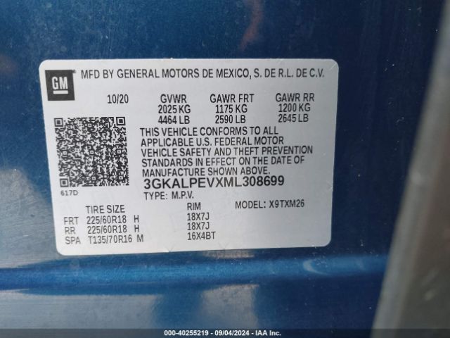 3GKALPEVXML308699 GMC Terrain Fwd Slt