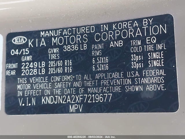 KIA Soul 2015 KNDJN2A2XF7219677 Image 9