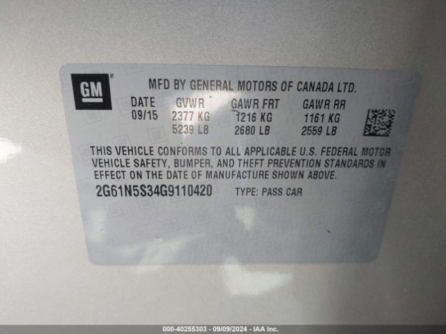 2G61N5S34G9110420 Cadillac Xts Luxury Collection