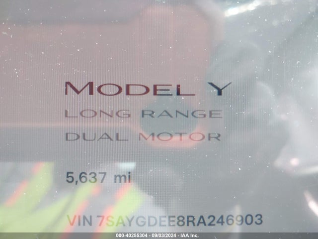 2024 TESLA MODEL Y 7SAYGDEE8RA246903 Photo 6