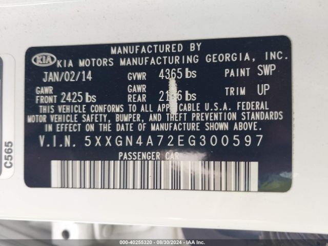 5XXGN4A72EG300597 KIA OPTIMA EX