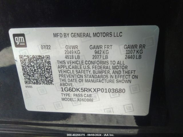 1G6DK5RKXP0103680 Cadillac Ct4 Luxury