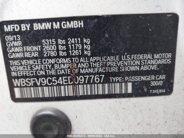 BMW M5 2014 WBSFV9C54ED097767 Image 9