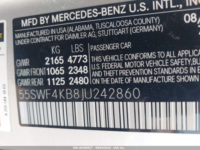 55SWF4KB8JU242860 Mercedes-Benz C 300 4matic