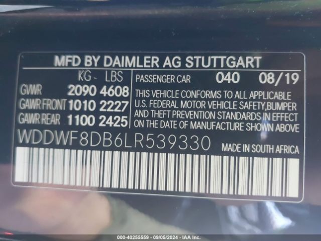 WDDWF8DB6LR539330 Mercedes-Benz C 300