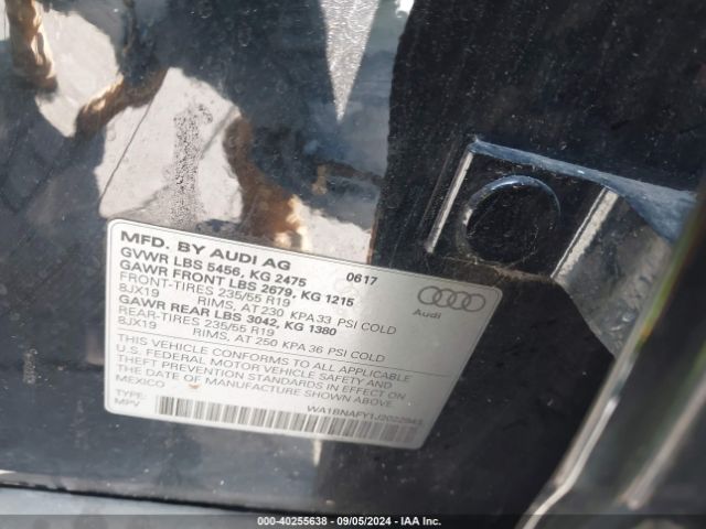 WA1BNAFY1J2022943 Audi Q5 2.0t Premium/2.0t Tech Premium