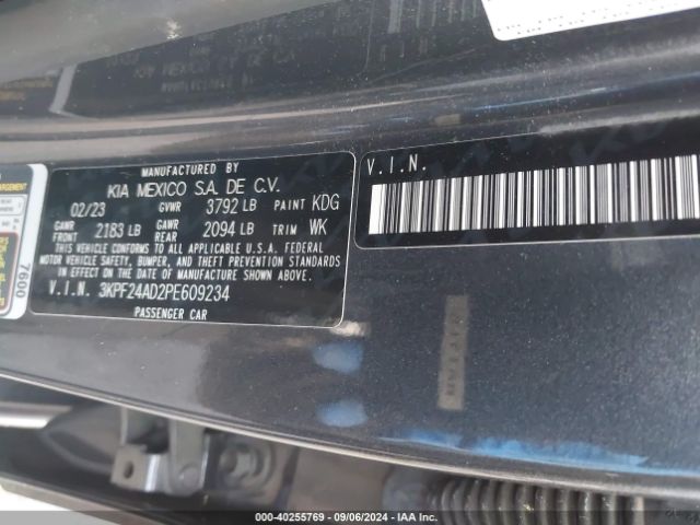 3KPF24AD2PE609234 KIA FORTE LX