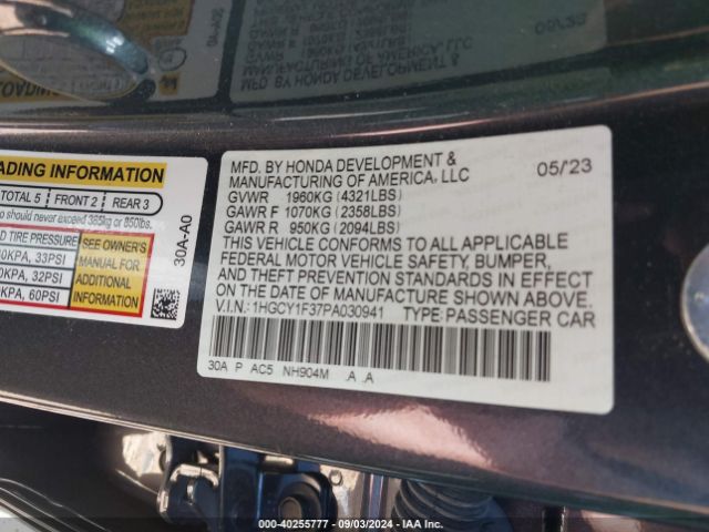 2023 HONDA ACCORD 1HGCY1F37PA030941 Photo 8