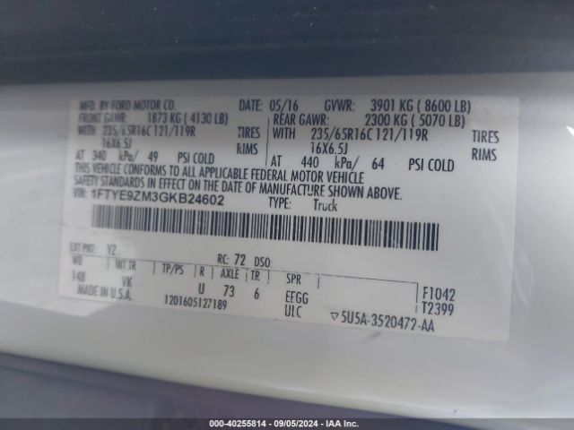 1FTYE9ZM3GKB24602 Ford Transit-150