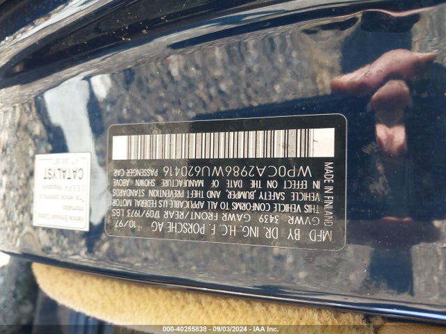 1998 PORSCHE BOXSTER WP0CA2986WU620416 Photo 8