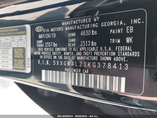 5XXGW4L21KG378413 KIA Optima Sx Turbo
