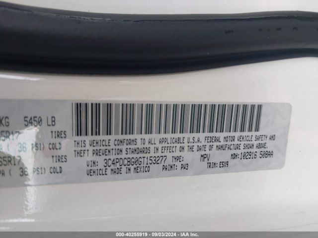 3C4PDCBG0GT153277 Dodge Journey Sxt
