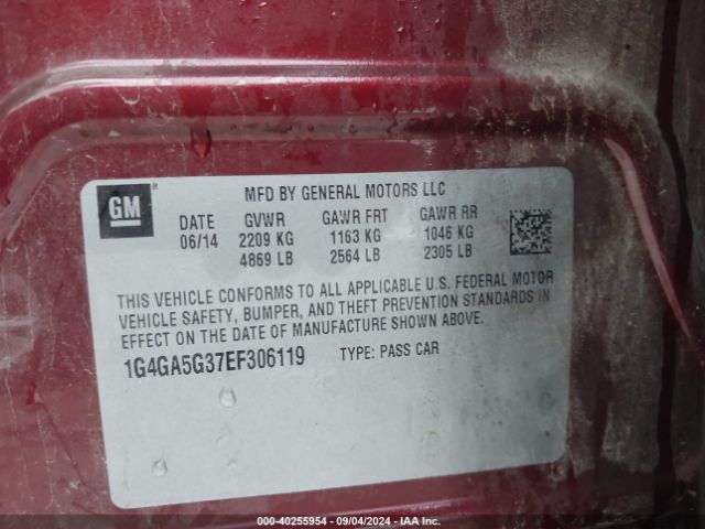 1G4GA5G37EF306119 Buick Lacrosse