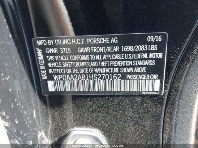 WP0AA2A81HS270162 Porsche 718 Cayman