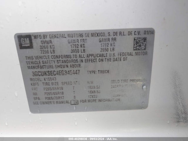 Chevrolet Silverado 1500 2lz 2014 3GCUKSEC4EG345447 Image 9