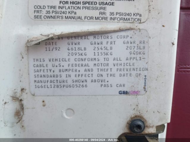 1993 CADILLAC ELDORADO 1G6EL12B5PU605266 Photo 8