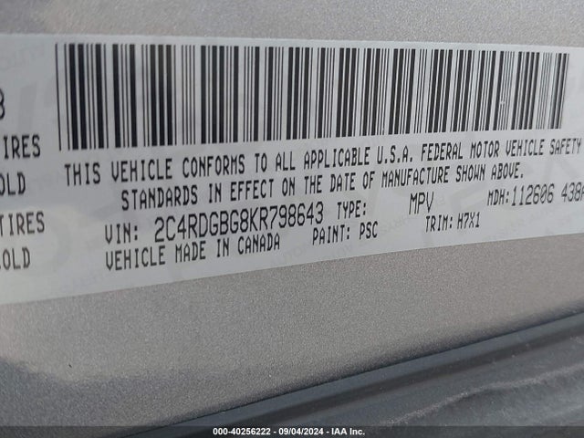 Dodge Grand Caravan Se 2019 2C4RDGBG8KR798643 Image 9