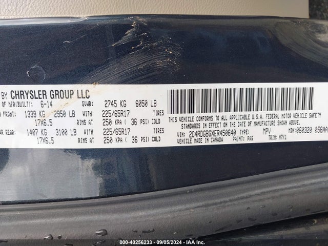 Dodge Grand Caravan American Value Pkg 2014 2C4RDGBGXER450640 Image 9