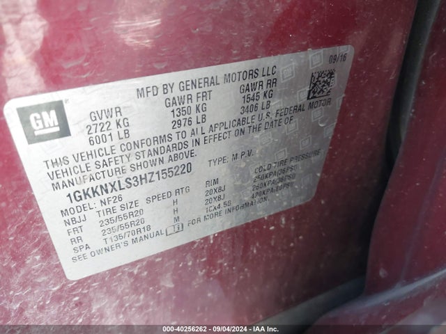 GMC Acadia Denali 2017 1GKKNXLS3HZ155220 Image 9