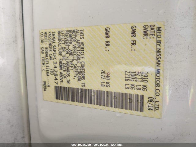 Nissan Altima 2.5 S 2015 1N4AL3AP1FC142847 Image 9