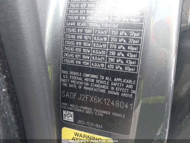 SADFJ2FX6K1Z48041 Jaguar E-pace S