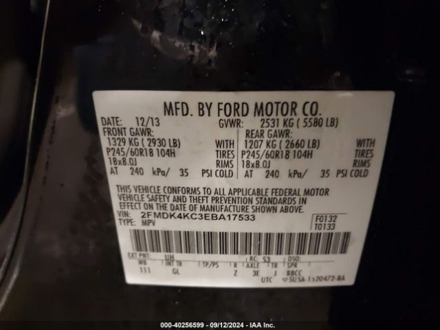 2FMDK4KC3EBA17533 Ford Edge Limited