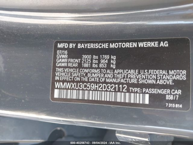 WMWXU3C59H2D32112 Mini Hardtop Cooper S