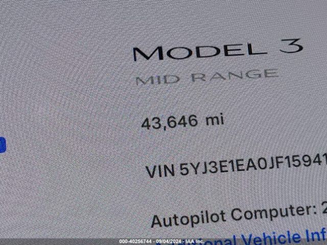 5YJ3E1EA0JF159416 Tesla MODEL 3